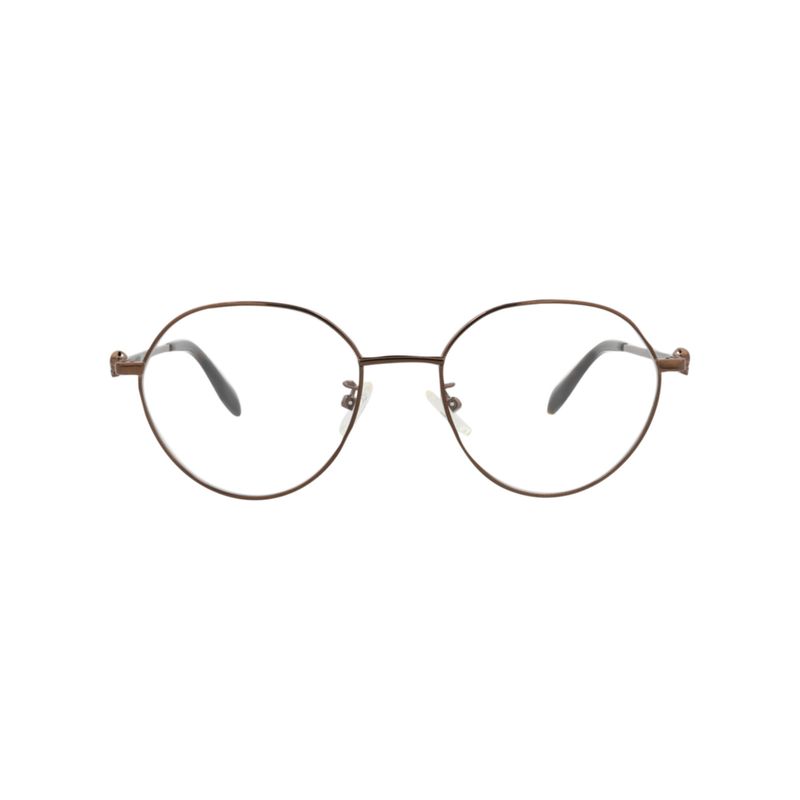 Alexander Mcqueen Round-Frame Metal Optical Frames Brown Unisex-Adult
